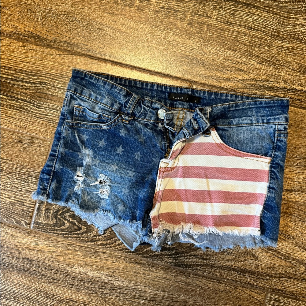 American flag jean Shorts